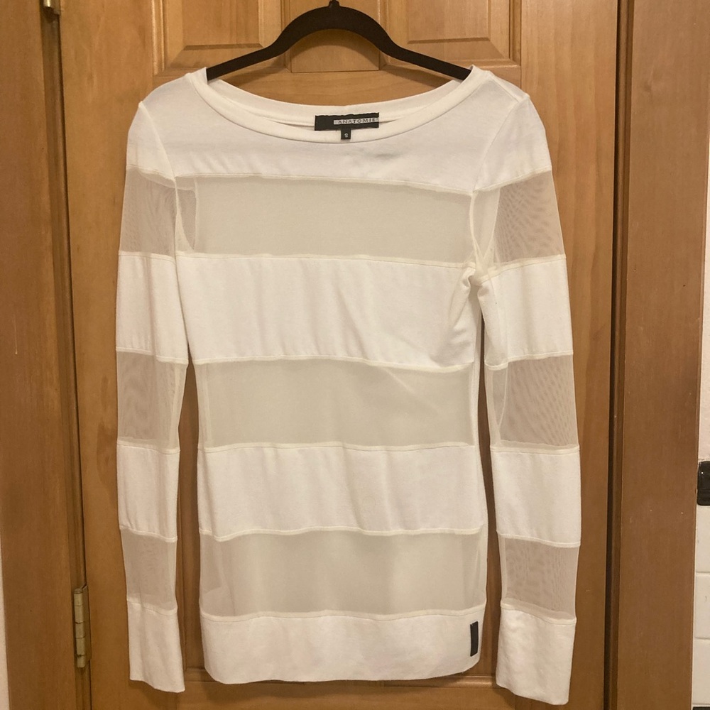 Anatomie mesh striped shirt